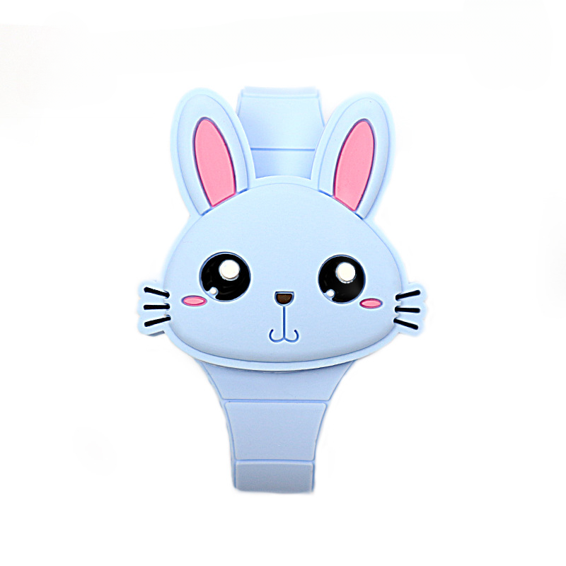 Wholesale led screen silicone flip cover rabbit watch